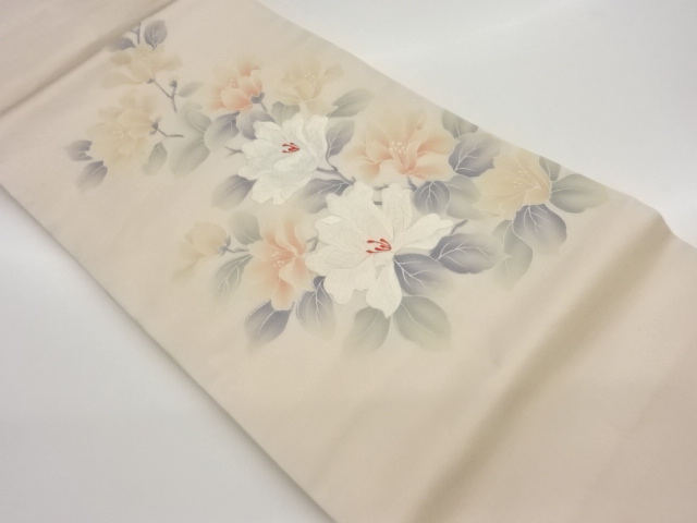 JAPANESE NAGOYA OBI / EMBROIDERY / FLOWER